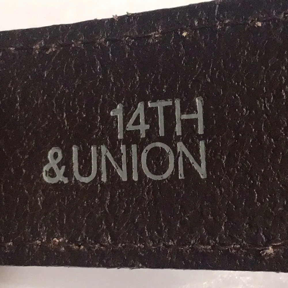 14th & Union Dark Brown Saddle Leather Nickle Free Buckle Belt New no Tags